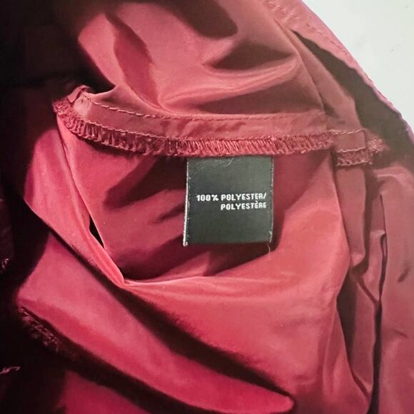 Lafayette 148 Top Size 4 Button Up Long Sleeve Pleated Burgundy - Picture 3 of 6